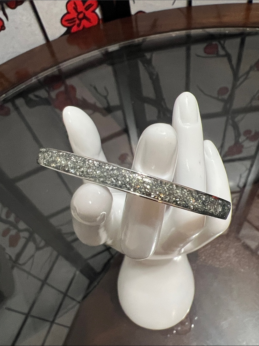 kate spade Silver Crystal Bow Hinged Bangle Bracelet - Picture 3 of 6